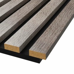 МДФ стеновая панель акустическая Cosca Decor Сканди Дуб Дымчатый черный войлок 600×600×19