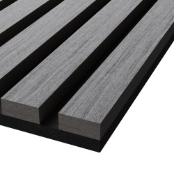 МДФ стеновая панель акустическая Cosca Decor Монако Дуб Ардженто Светло-серый черный войлок 2750×600×21