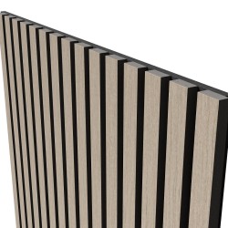 МДФ стеновая панель акустическая Cosca Decor Монако Дуб Латте Бежевый черный войлок 2750×600×21