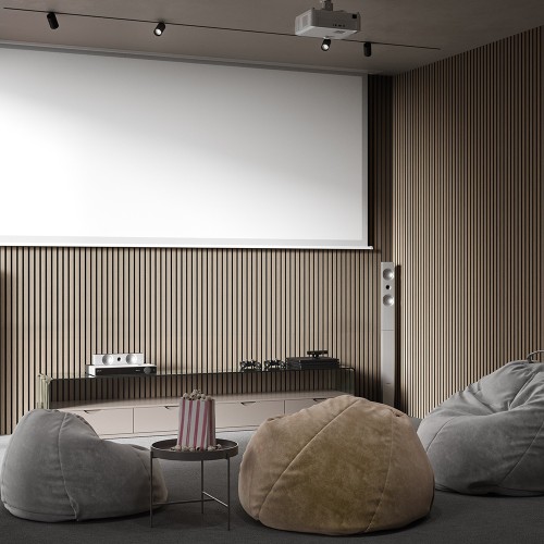 МДФ стеновая панель акустическая Cosca Decor Монако Дуб Латте Бежевый черный войлок 2750×600×21