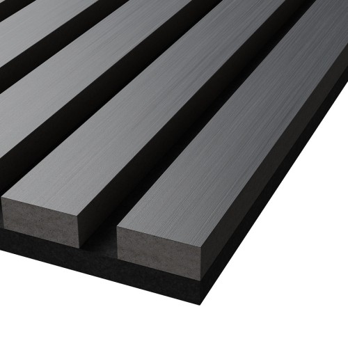 МДФ стеновая панель акустическая Cosca Decor Монако Дуб Антрацит Темно-серый черный войлок 600×600×21