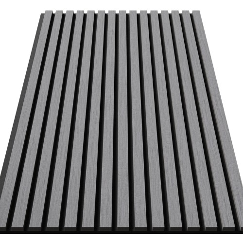 МДФ стеновая панель акустическая Cosca Decor Монако Дуб Ардженто Светло-серый черный войлок 1200×600×21