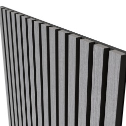 МДФ стеновая панель акустическая Cosca Decor Монако Дуб Ардженто Светло-серый черный войлок 1200×600×21