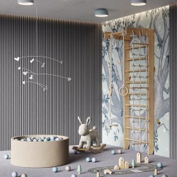 МДФ стеновая панель акустическая Cosca Decor Монако Дуб Ардженто Светло-серый черный войлок 1200×600×21