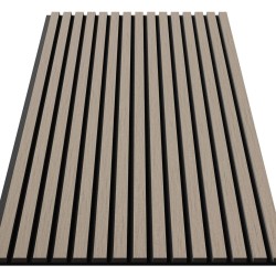 МДФ стеновая панель акустическая Cosca Decor Монако Дуб Латте Бежевый черный войлок 1200×600×21