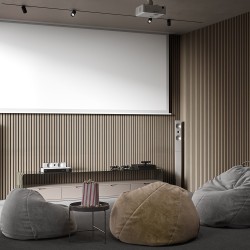 МДФ стеновая панель акустическая Cosca Decor Монако Дуб Латте Бежевый черный войлок 1200×600×21