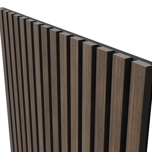 МДФ стеновая панель акустическая Cosca Decor Монако Дуб Маррон Коричневый черный войлок 1200×600×21