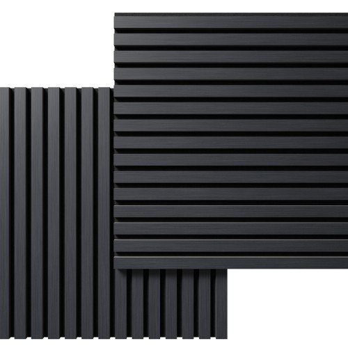 МДФ стеновая панель акустическая Cosca Decor Монако Дуб Антрацит Темно-серый черный войлок 600×600×21