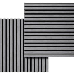 МДФ стеновая панель акустическая Cosca Decor Монако Дуб Ардженто Светло-серый черный войлок 600×600×21