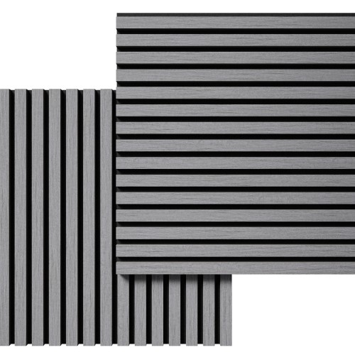 МДФ стеновая панель акустическая Cosca Decor Монако Дуб Ардженто Светло-серый черный войлок 600×600×21