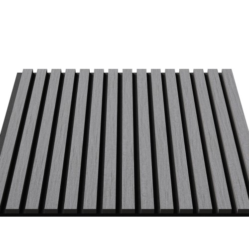 МДФ стеновая панель акустическая Cosca Decor Монако Дуб Ардженто Светло-серый черный войлок 600×600×21