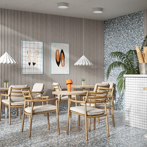 МДФ стеновая панель акустическая Cosca Decor Монако Дуб Клэр Светлый черный войлок 600×600×21