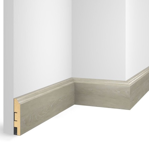 Плинтус МДФ ламинированный Cosca Decor NanoFlex EP07 Дуб Светлый 2400×80×16