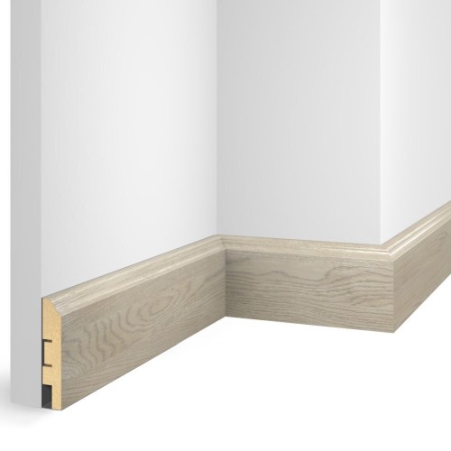 Плинтус МДФ ламинированный Cosca Decor NanoFlex EP07 Дуб Сноу 2400×80×16