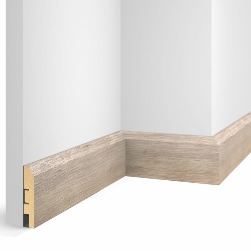 Плинтус МДФ Cosca Decor Экошпон WP07 Дуб Антик белый 2400×80×16
