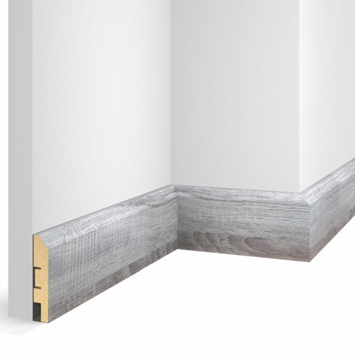 Плинтус МДФ Cosca Decor Экошпон WP07 Дуб Рейн 2400×80×16
