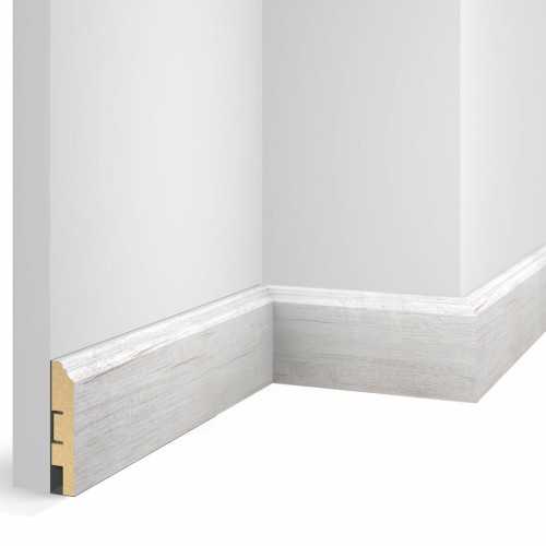 Плинтус МДФ Cosca Decor Экошпон WP07 Дуб Эффект светло-серый 2400×80×16