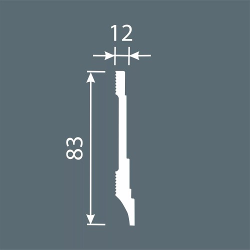 Плинтус под покраску Cosca Decor Экополимер PX042 2000×83×12