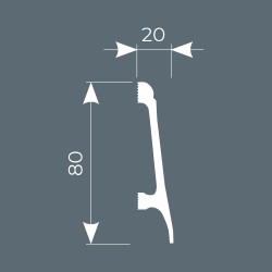 Плинтус под покраску Cosca Decor Экополимер PX018 2000×80×20