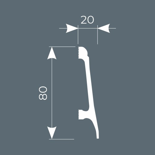 Плинтус под покраску Cosca Decor Экополимер PX018 2000×80×20