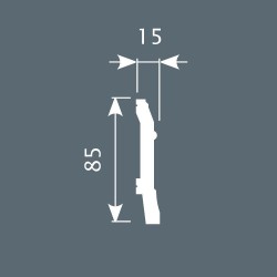 Плинтус под покраску Cosca Decor Экополимер PX020 2000×85×15