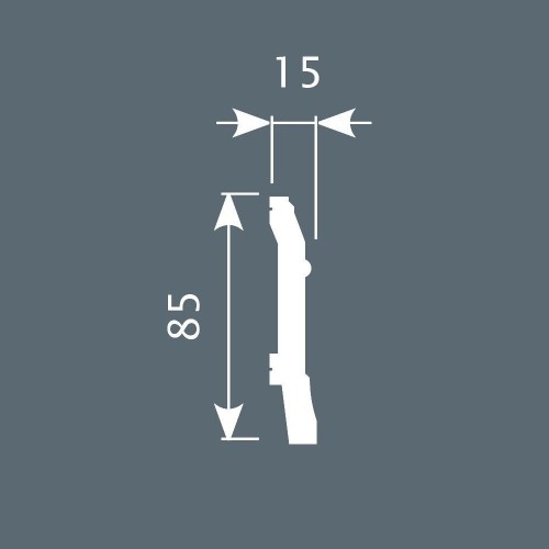 Плинтус под покраску Cosca Decor Экополимер PX020 2000×85×15