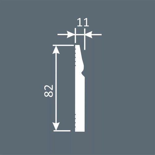 Плинтус под покраску Cosca Decor Экополимер PX031 2000×82×11