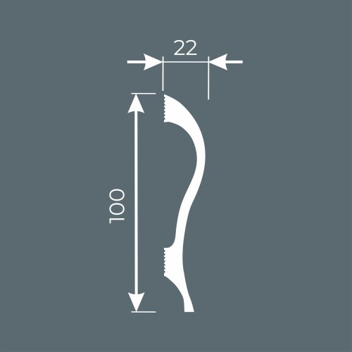 Плинтус под покраску Cosca Decor Экополимер PX038 2000×100×22