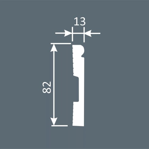 Плинтус под покраску Cosca Decor Экополимер PX032 2000×82×13