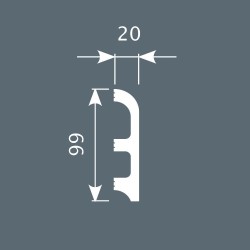 Плинтус под покраску Cosca Decor Экополимер PX014 2000×99×20
