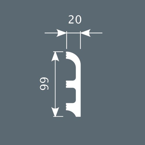 Плинтус под покраску Cosca Decor Экополимер PX014 2000×99×20