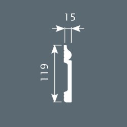 Плинтус под покраску Cosca Decor Экополимер PX004 2000×119×15