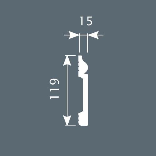 Плинтус под покраску Cosca Decor Экополимер PX004 2000×119×15