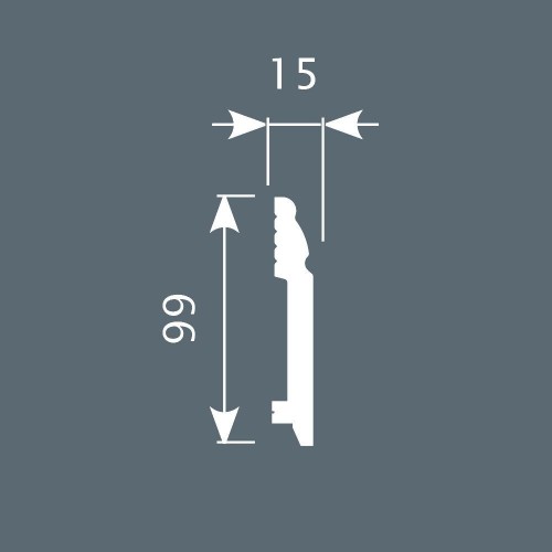 Плинтус под покраску Cosca Decor Экополимер PX027 2000×99×15