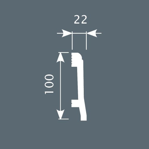 Плинтус под покраску Cosca Decor Экополимер PX022 2000×100×22