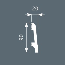 Плинтус под покраску Cosca Decor Экополимер PX023 2000×90×20