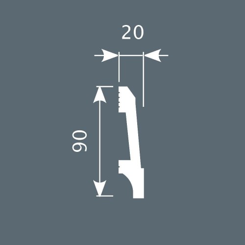 Плинтус под покраску Cosca Decor Экополимер PX023 2000×90×20