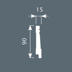 Плинтус под покраску Cosca Decor Экополимер PX016 2000×90×15