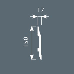 Плинтус под покраску Cosca Decor Экополимер PX007 2000×150×17