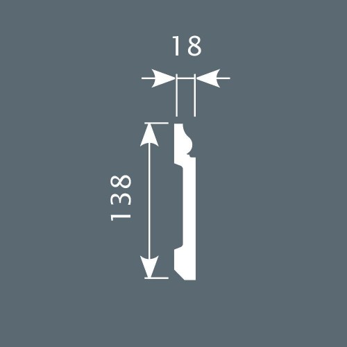 Плинтус под покраску Cosca Decor Экополимер PX006 2000×138×18