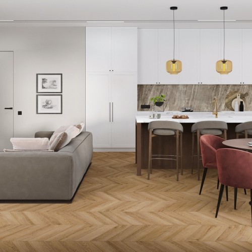 Кварцвиниловая плитка Damy Floor клеевая Chevron LVT Лувр Louvre DF04-Ch-LVT французская елка 600×127×2,5