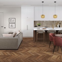 Кварцвиниловая плитка Damy Floor клеевая Chevron LVT Шайо Chaillot DF07-Ch-LVT французская елка 600×127×2,5