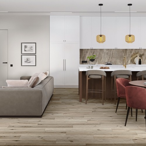 Кварцвиниловая плитка Damy Floor клеевая Family LVT Дуб Лофт Loft Oak 1508-1-LVT 1227×187×2,5