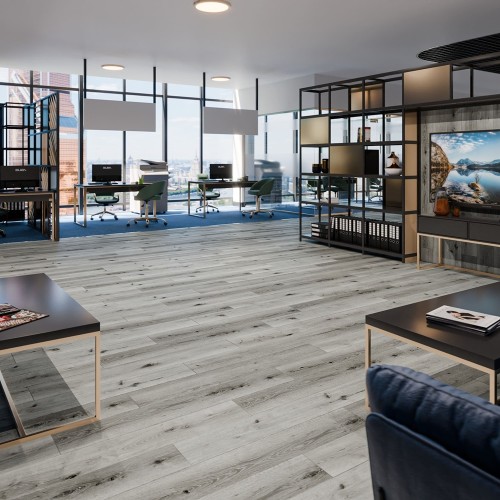 Кварцвиниловая плитка Damy Floor клеевая Family LVT Дуб Классический Серый Classic Gray Oak T7020-2-LVT 1227×187×2,5