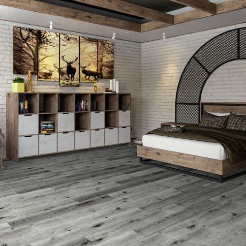 Кварцвиниловая плитка Damy Floor клеевая Family LVT Дуб Сильвер Silver Oak T7020-23-LVT 1227×187×2,5