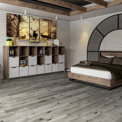 Кварцвиниловая плитка Damy Floor клеевая Family LVT Дуб Состаренный Серый Aged Gray Oak T7020-5D-LVT 1227×187×2,5