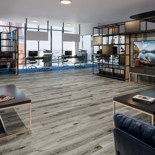 Кварцвиниловая плитка Damy Floor клеевая Family LVT Дуб Состаренный Серый Aged Gray Oak T7020-5D-LVT 1227×187×2,5