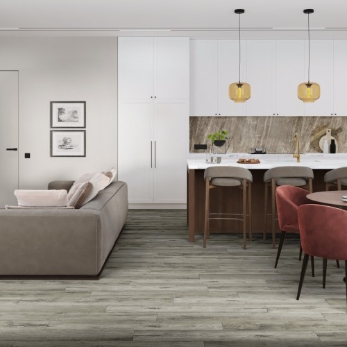 Кварцвиниловая плитка Damy Floor клеевая Family LVT Дуб Рустикальный Cерый Rustic Gray Oak TCM369-28-LVT 1227×187×2,5