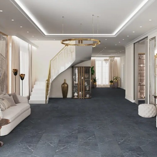 Кварцвиниловая плитка Vinilam клеевая Ceramo Stone Glue Ионический Мрамор 91909 950×475×2,5