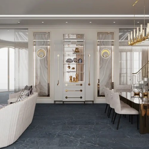 Кварцвиниловая плитка Vinilam клеевая Ceramo Stone Glue Ионический Мрамор 91909 950×475×2,5